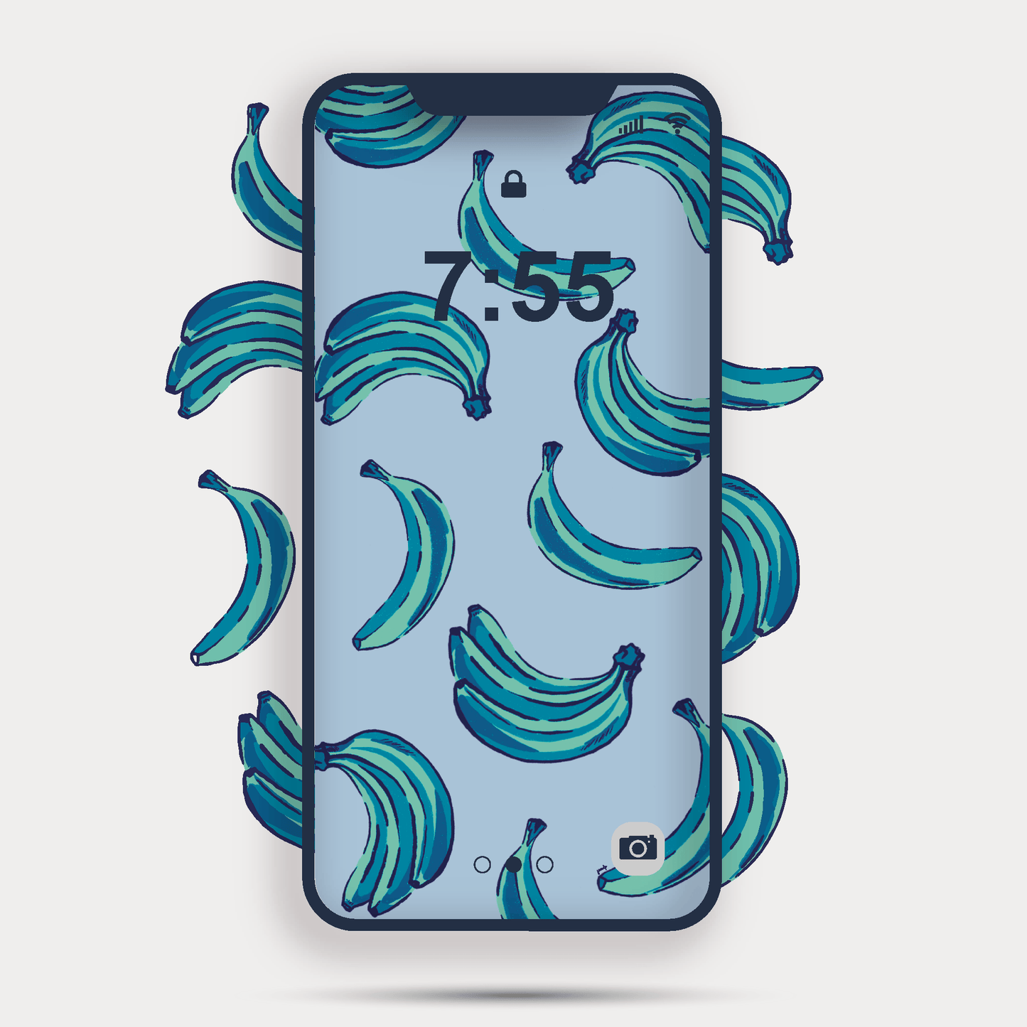 Mobile Print Blue Banana