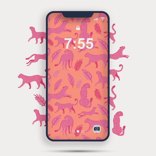 Mobile Print Coral Leopard