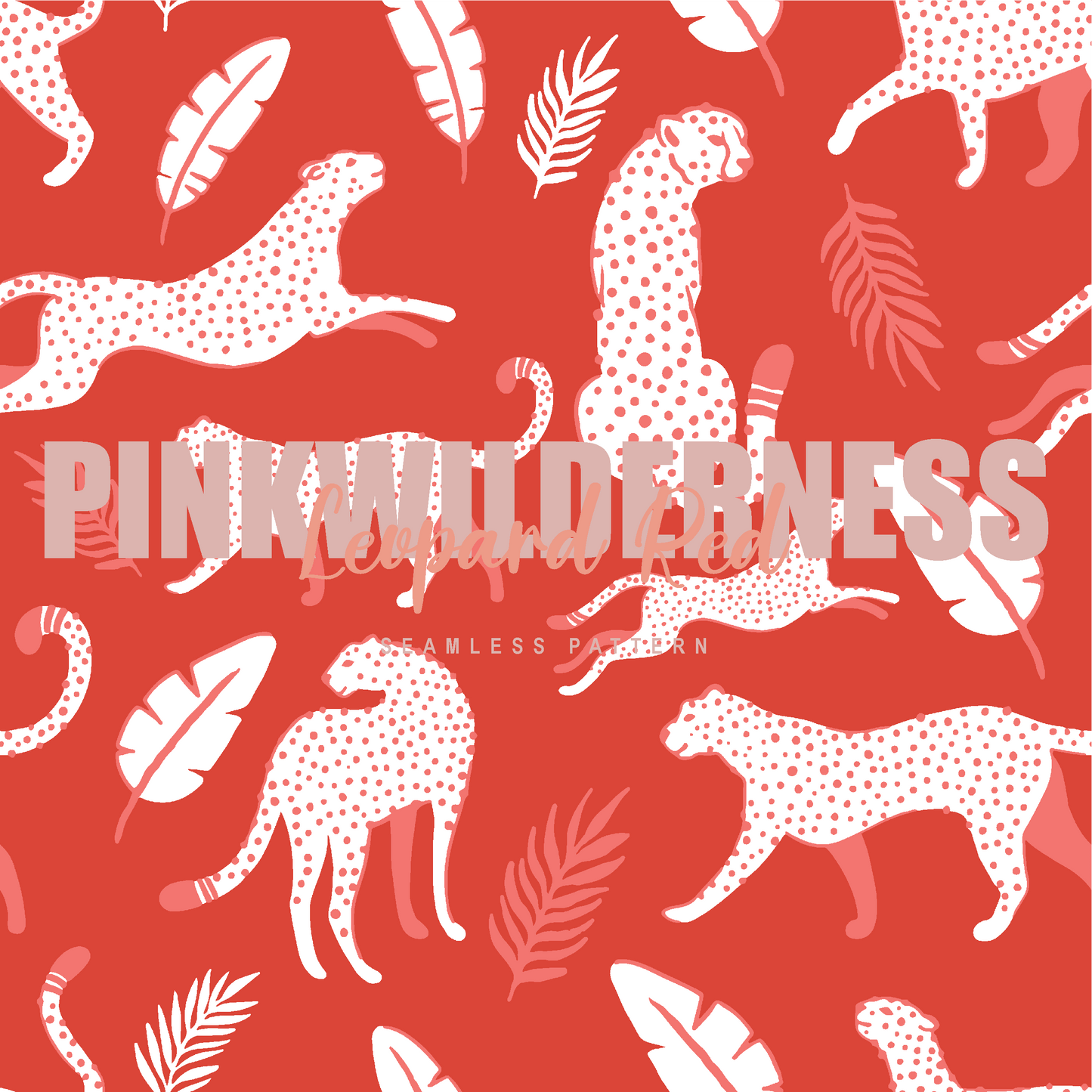 Pattern Print Pink Wilderness Leopard Red