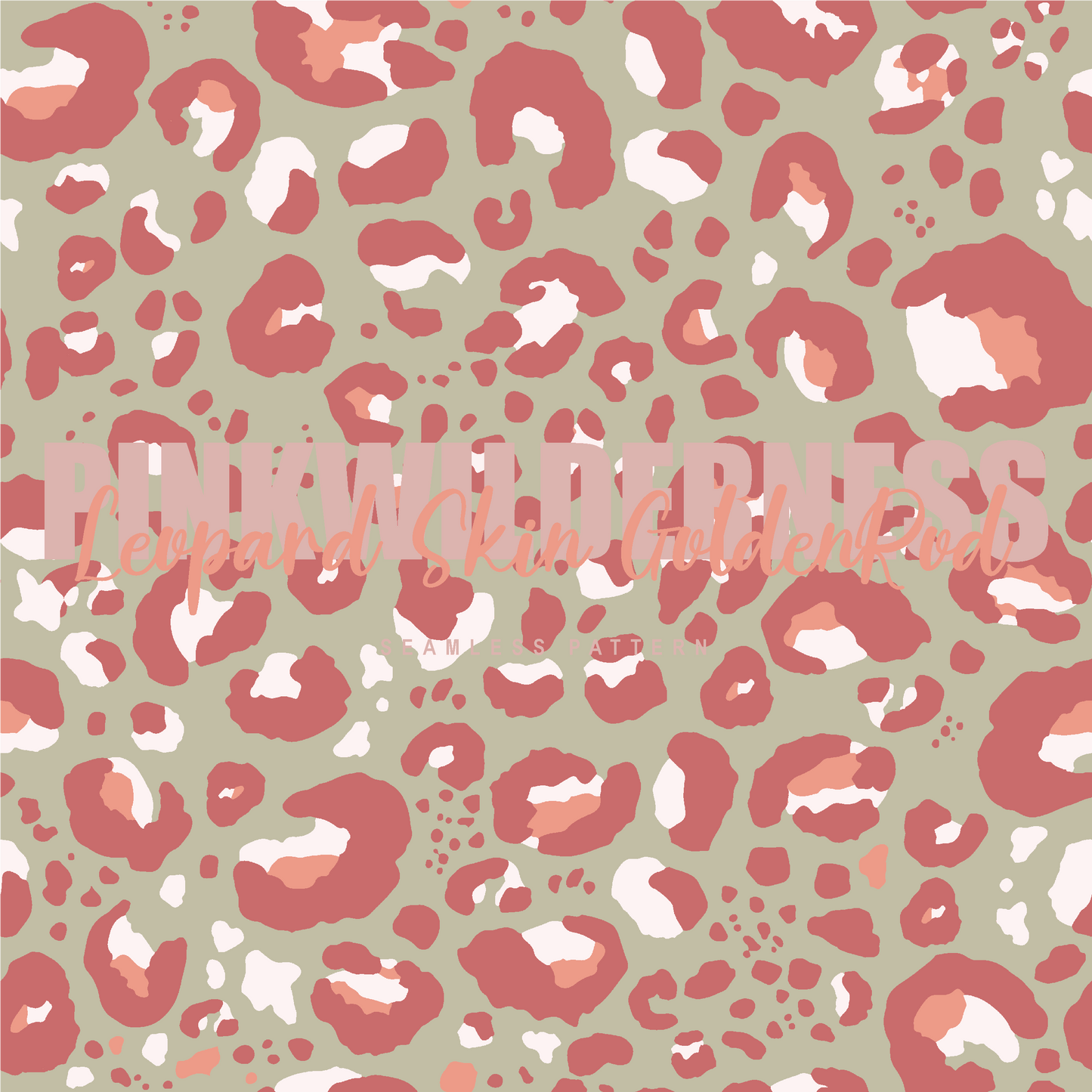 Pattern Print Pink Wilderness Leopard Skin GoldenRod