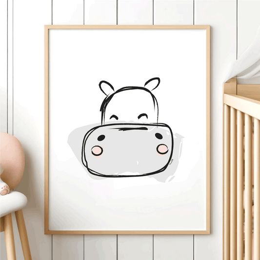 Placement Print Hippo